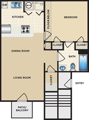 Plan A - One Bedroom / One Bath*